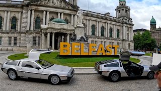 DeLoreans at Belfast City Hall DeloreanRevival [upl. by Peters]