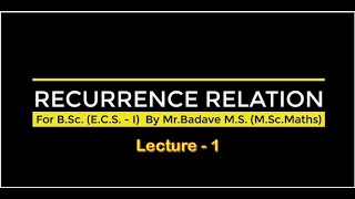 Discrete Mathematics  Recurrence Relation Lecture1 [upl. by Cathey]