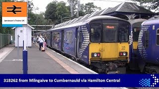 318262 from Milngavie to Cumbernauld via Hamilton Central [upl. by Selym]