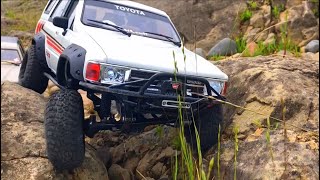 Scale RC4WD TF2 1985 TOYOTA 4runner  Defender 90  川本ロック 20230618🇯🇵 [upl. by Willner]