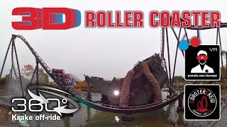 3D 360° Roller Coaster  Krake BampM DiveCoaster  VR180 Experience POV offride Heide Park [upl. by Nimsay]