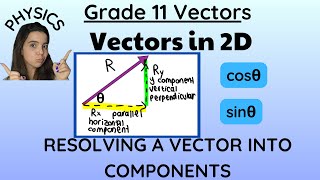 Grade 11 Physics Resolving Vectors into Components Finding the x and y components [upl. by Cirdnek]