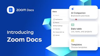 Introducing Zoom Docs with AI Companion [upl. by Millham]