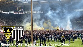 Alemannia Aachen vs 1FC Bocholt  Aachener Aufstiegsparty mit großer Choreo Platzsturm und Pyro [upl. by Jolie]