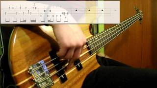 Daft Punk  Around The World Bass Cover Play Along Tabs In Video [upl. by Einneb]