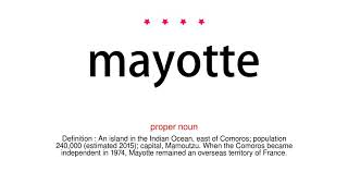 How to pronounce mayotte  Vocab Today [upl. by Annabell880]