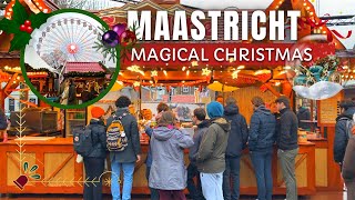 ✨MAASTRICHT MAGICAL CHRISTMAS 🎄ft Christmas Market Vrijthof 2023  Rainy Christmas Netherlands [upl. by Alice]