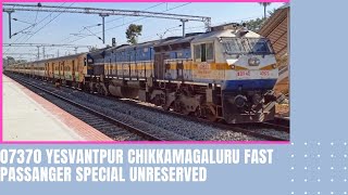 07370 Yesvantpur  Chikkamagaluru Fast Passenger UnReserved ಯಶವಂತಪುರ ಚಿಕ್ಕಮಗಳೂರು ವೇಗದ ಪ್ಯಾಸೆಂಜರ್ [upl. by Htiek]