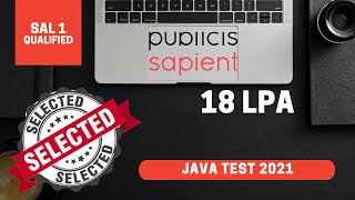 PUBLICIS SAPIENT  JAVA ONLINE TEST 2021  SAL 1  QUALIFIED [upl. by Onitsoga]