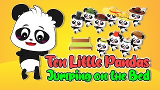 Five Little Pandas Jumping On The Bed  More Rhymes amp Learning Videos for Babies [upl. by Ainitsirhc382]