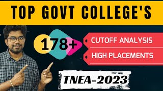 Top Government Colleges  Low Fees  High Placements  Cut Off Analysis 178  TNEA 2023 [upl. by Zakaria]