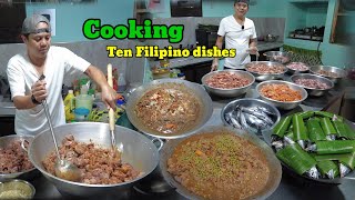 Ang daming orders Balikbayan from San Diego California  Cooking 10 Filipino dishes [upl. by Hurty209]