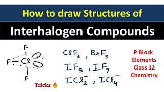 Structures of Interhalogen Compounds Tricks p block elements  Structure of ClF3 BrF3 IF5 IF7 [upl. by Namas539]