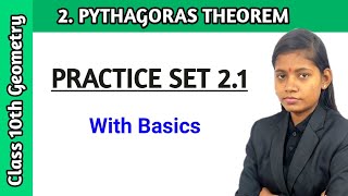 Pythagoras theorem class 10 practice set 21 Geometry in hindi maharashtra board [upl. by Seraphine155]