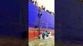 Passengers using the Pilot ladder to board ship [upl. by Itsirc]