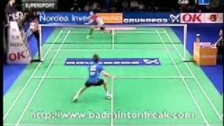 Crazy Badminton  Kenneth Jonassen Good Defense  Video [upl. by Nirehtak]