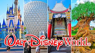 Walt Disney World  4 Park Walkthrough  Magic Kingdom EPCOT Hollywood Studios and Animal Kingdom [upl. by Dosia]