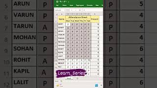 To create attendance sheet in Excel  Excel me attendance sheet kaise banaye excel [upl. by Gaelan]