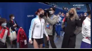 Sasha Trusova yells at Eteri Turberidze  Olympic Figure Skating [upl. by Ennasus]