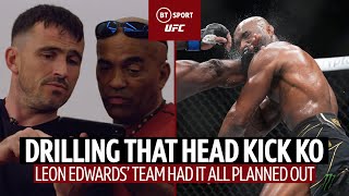 INCREDIBLE footage of Leon Edwards team drilling THAT head kick KO  UFC 278 Usman v Edwards II [upl. by Eiba198]