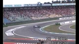 F1 Crash Montoya Qualifying Hockenheim 2005 [upl. by Ahseinad467]