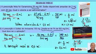 Regra de três com medicamentos 4 exemplos  3 [upl. by Nylassej]