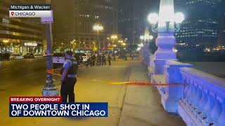 2 men shot on sidewalk in the Loop Chicago police [upl. by Nisotawulo]