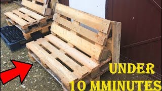 Hot to make PALLET BENCH under 10 Minutes 2019  Without Finishing and painted [upl. by Annodahs]