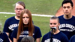 Bucks County Community College Concert Choir Sings the National Anthem at a Phillies Game 8115 [upl. by Ibbor]