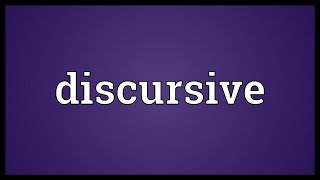 Discursive Meaning [upl. by Standush541]