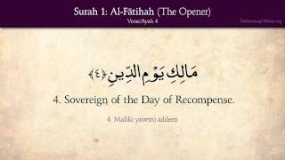 Quran 1 Surah AlFatihah The Opener Arabic and English translation HD [upl. by Surtimed]