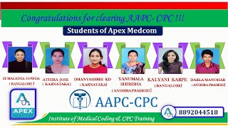 Medical coding CPC Certified Students from Apex Medcom [upl. by Corkhill]