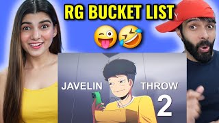 JAVELIN THROW 2 ft TanmayBhatYT  RG Bucket List Reaction [upl. by Aihcsrop]