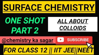 Surface Chemistry In One Shot COLLOIDS  CLASS 12  IIT JEE  NEET [upl. by Klump307]