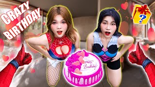 I ANGRY when SPIDER GIRL throw CRAZY BIRTHDAY in LOVE 🎂 Romantic Love Story Spiderman POV [upl. by Kentigera]