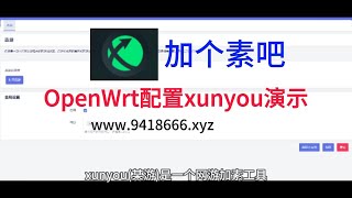 OpenWrt配置xunyou演示 [upl. by Sucramej]