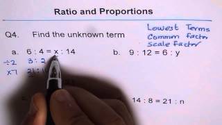 Find Unknown Term in Ratios with Equivalent Fractions without Calculator Q4 [upl. by Barron]