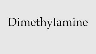 How to Pronounce Dimethylamine [upl. by Esorbma]