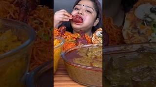 ASMR eating spicy chicken kaleji currty and veg maggi butter chicken pizza tandoori chicken [upl. by Aserej604]