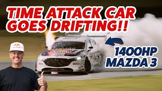 1400hp Mazda 3 Time Attack Car goes DRIFTING [upl. by Hiram]