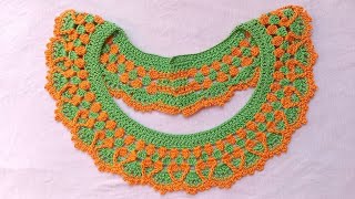 কুশিকাটার গলার ডিজাইন। crochet neck design crochet crochetbeginners tutorial [upl. by Blaine]