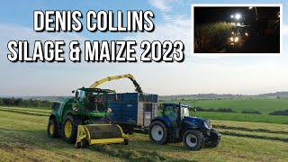 Denis Collins Agri at SILAGE amp MAIZE into the night  Silage 2023 JohnDeere 9700 Harvester [upl. by Ellinad]