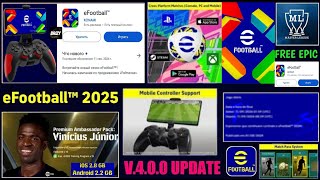 😱 SUPORTE A GAMEPAD 🤯 TODAS AS NOVIDADES DO EFOOTBALL 2025 E A NOVA DLC 400 🔥 [upl. by Rollins]