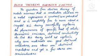 Bloch Theorem and Bloch FunctionPart 1Malayalam Solid State Physics [upl. by Frechette]