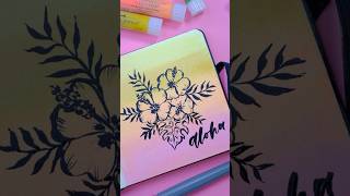 Aloha Artwork With FaberCastell Gelatos and Pentel Real Brush summer art [upl. by Teevens]