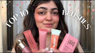 TOP 10 BLUSHES  Drugstore amp High end 🎀 [upl. by Harberd99]