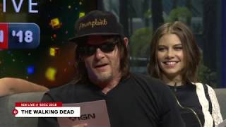 The Walking Dead Cast Do Their Best Negan Impressions  Comic Con 2018 [upl. by Laniger184]