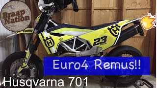 REMUS euro 4 Husqvarna 701 Auspuff  Sound Check  Braap Nation  tutorial [upl. by Ynaffik]