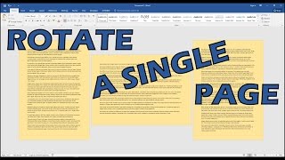 How To Rotate Just One Page Of A Word Document [upl. by Sigler]