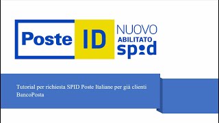 Richiedere SPID su Poste Italiane Tutorial facile e veloce possessori BancoPosta [upl. by Oicnedif963]